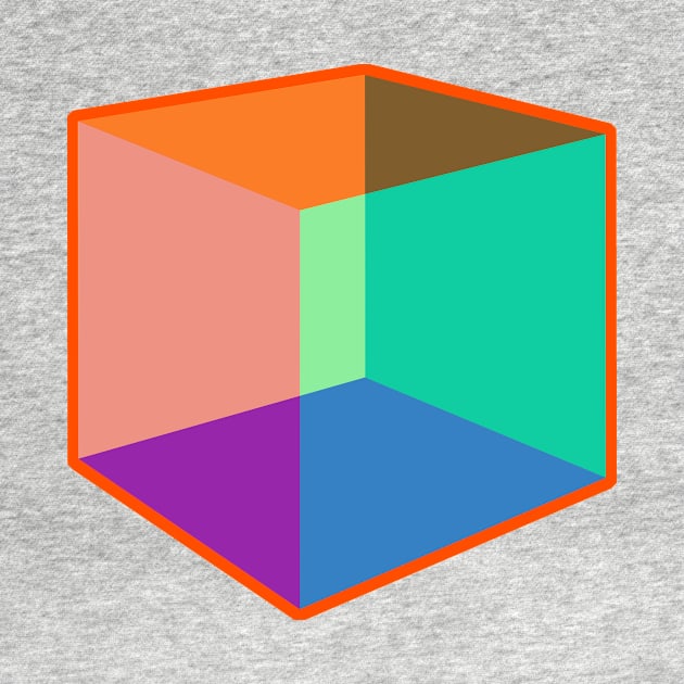 Color Cube Pattern on Orange by Diego-t